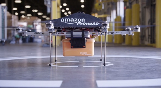Mẫu drone giao hàng của Amazon.